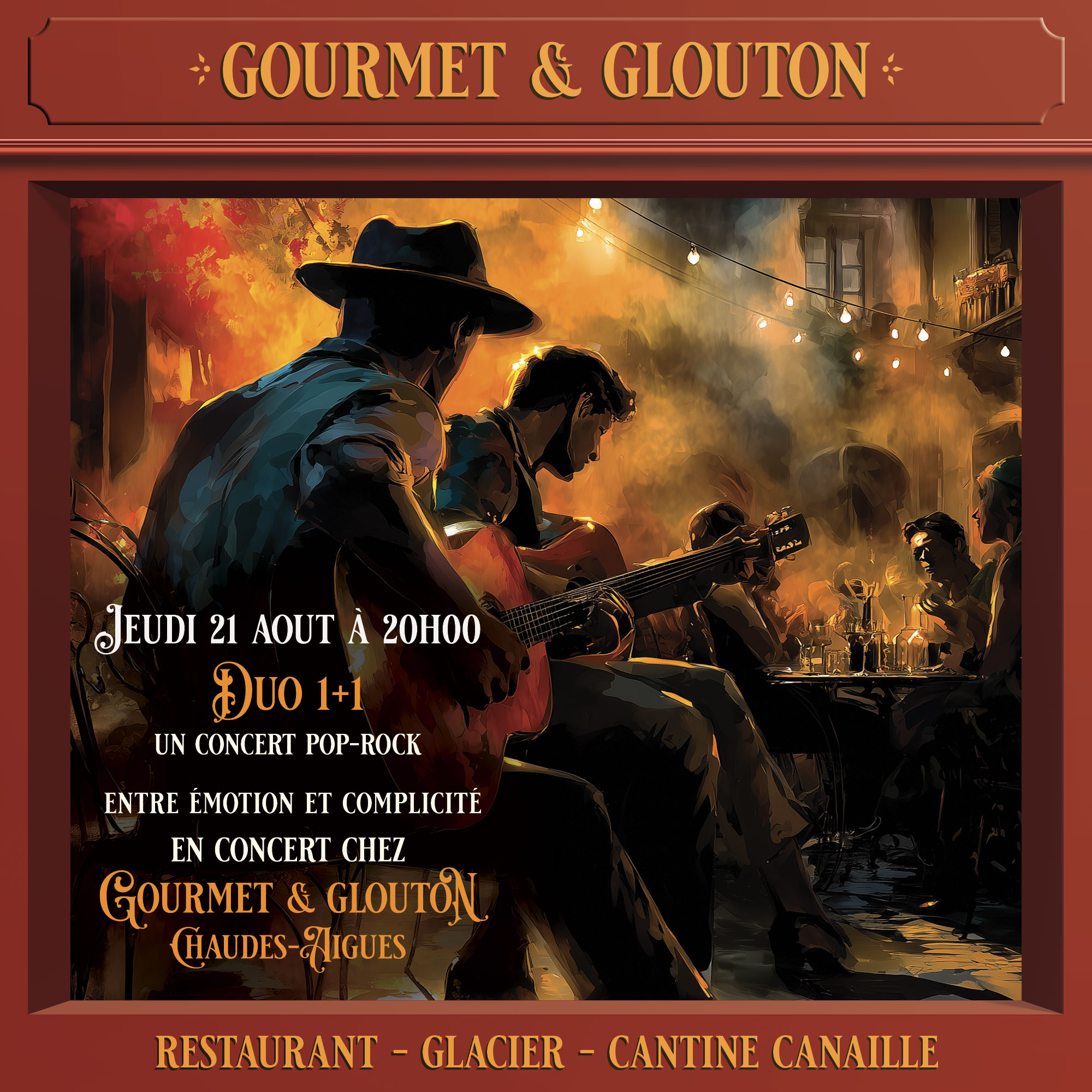 Restaurant, gastronomie, Auvergnate, plats, canaille, Chaudesaigues, Chaudes-Aigues, Gourmet & Glouton, fête, musique