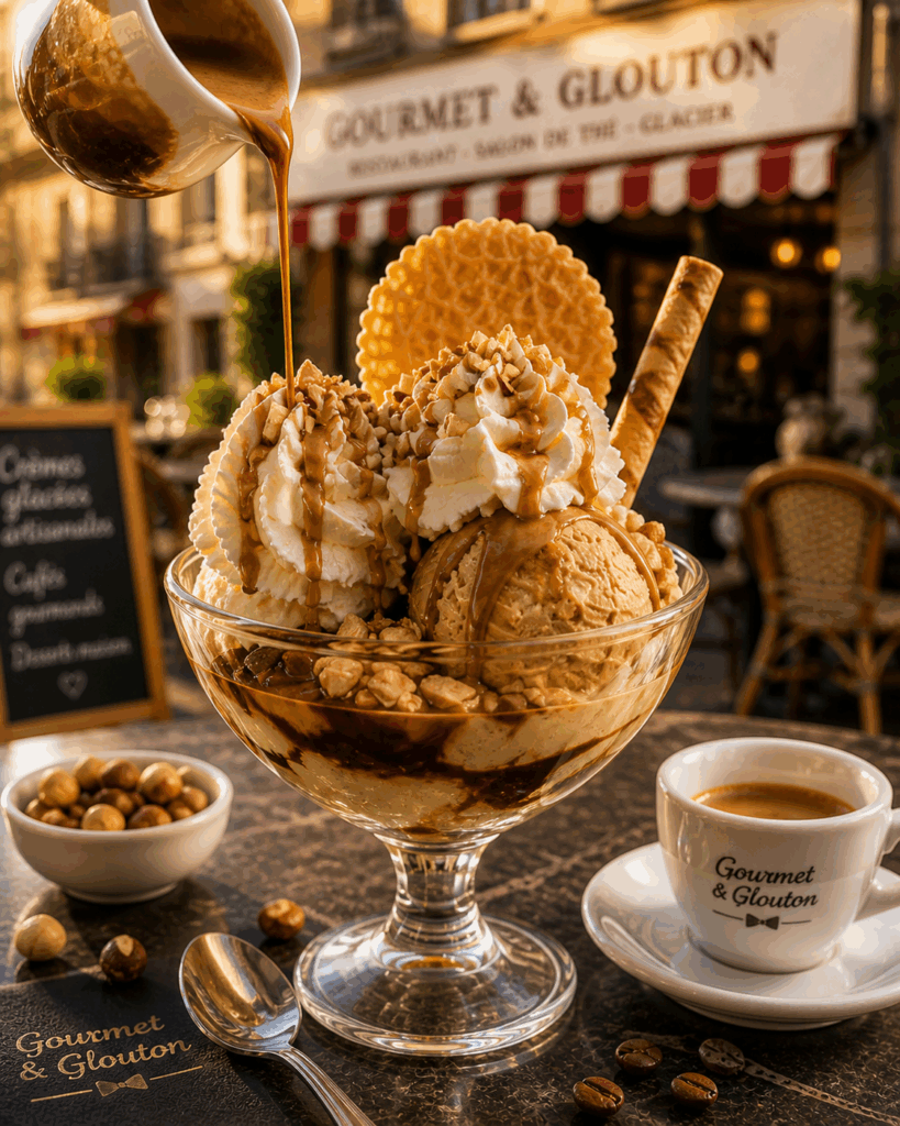 coupe glace cafe caramel gourmet et glouton chaudes-aigues dessert terrasse aubrac