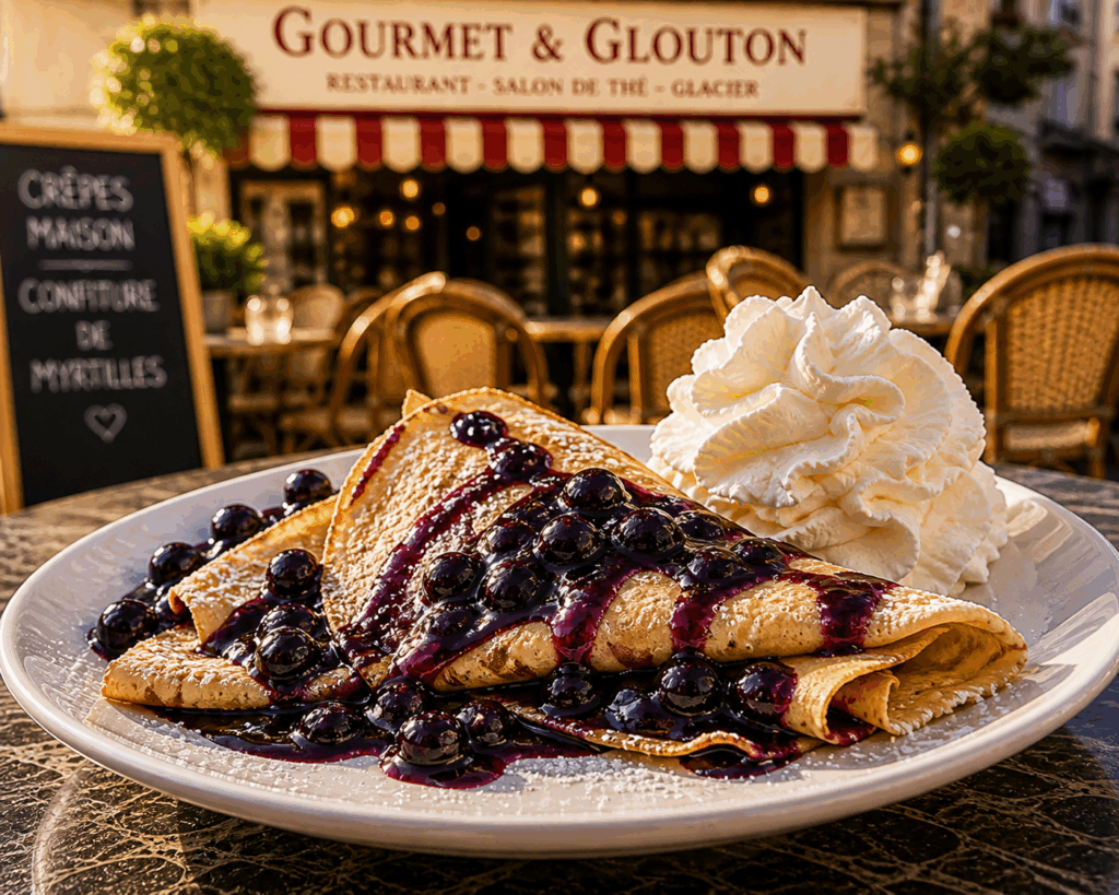 crepes myrtilles chantilly gourmet et glouton chaudes aigues dessert