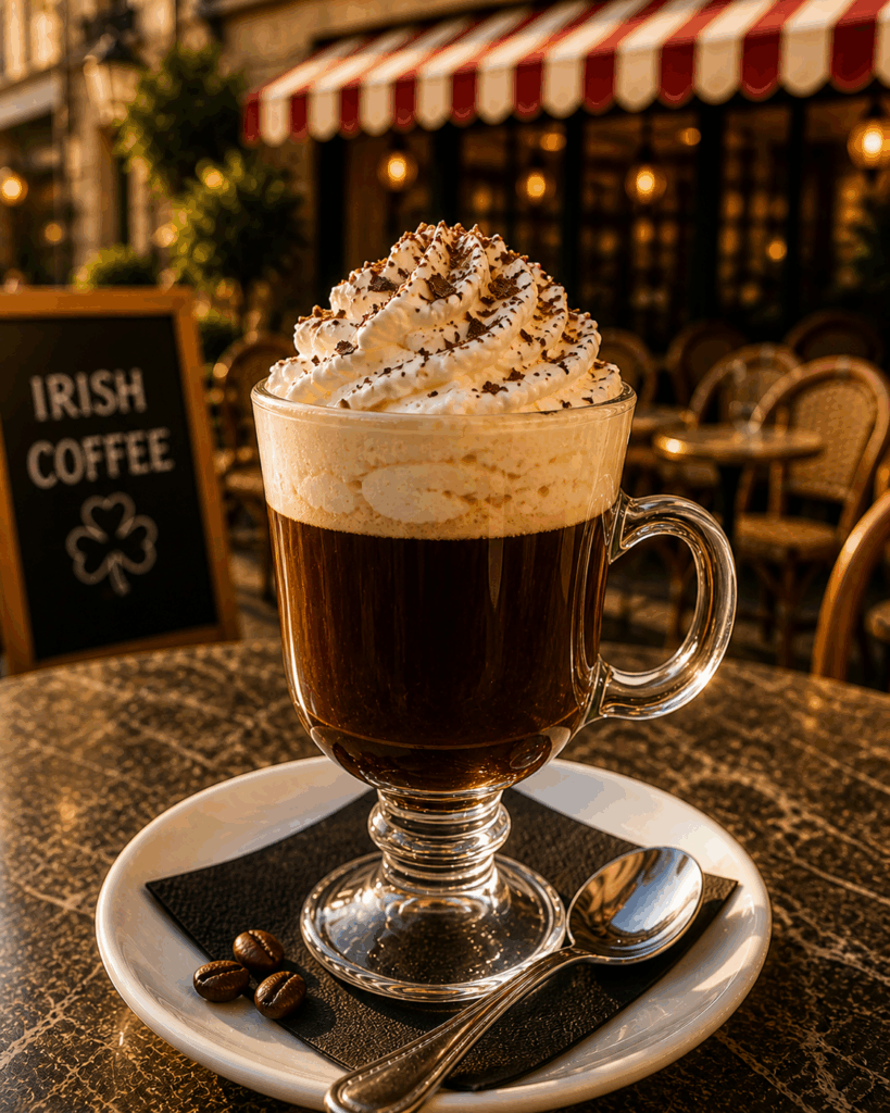 irish coffee gourmet et glouton chaudes aigues cafe terrasse